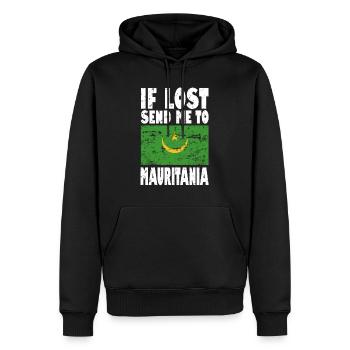 Dicton du drapeau de la Mauritanie - Sweat à capuche Premium bio Homme - noir - Devant - Nico (187cm)