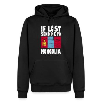 Mongolei Flagge Spruch - Männer Premium Bio Hoodie - Schwarz - Vorne - Nico (187cm)