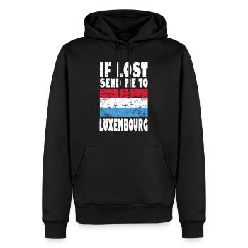 Drapeau luxembourgeois - Sweat à capuche Premium bio Homme - noir - Devant - Nico (187cm)