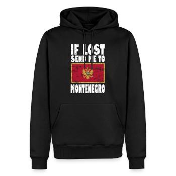 Montenegro Flagge Spruch - Männer Premium Bio Hoodie - Schwarz - Vorne - Nico (187cm)