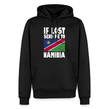 Namibia Flagge Spruch - Männer Premium Bio Hoodie - Schwarz - Vorne - Nico (187cm)