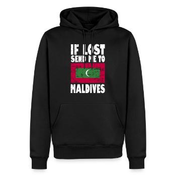 Drapeau des Maldives - Sweat à capuche Premium bio Homme - noir - Devant - Nico (187cm)