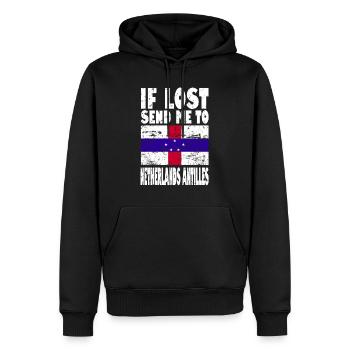 Niederländische Antillen Flagge Spruch - Männer Premium Bio Hoodie - Schwarz - Vorne - Nico (187cm)