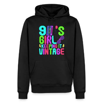 90er Party 90er Jahre - Männer Premium Bio Hoodie - Schwarz - Vorne - Nico (187cm)