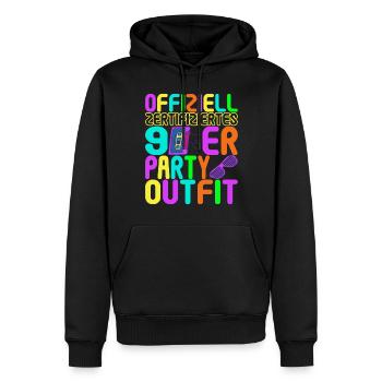 90er Party 90er Jahre - Männer Premium Bio Hoodie - Schwarz - Vorne - Nico (187cm)