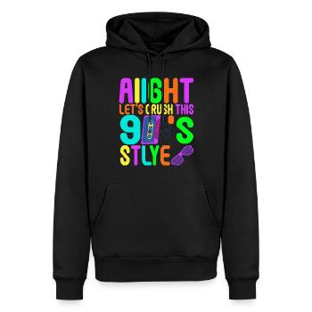 90er Party 90er Jahre - Männer Premium Bio Hoodie - Schwarz - Vorne - Nico (187cm)