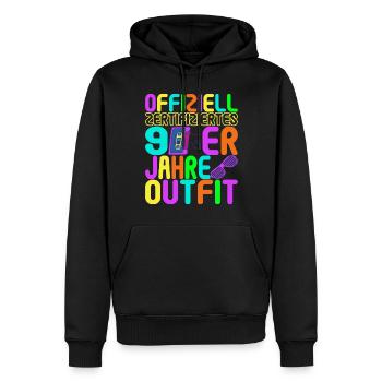 90er Party 90er Jahre - Männer Premium Bio Hoodie - Schwarz - Vorne - Nico (187cm)