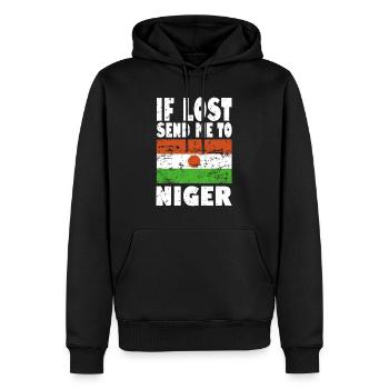 Drapeau du Niger - Sweat à capuche Premium bio Homme - noir - Devant - Nico (187cm)