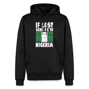 Drapeau du Nigeria - Sweat à capuche Premium bio Homme - noir - Devant - Nico (187cm)