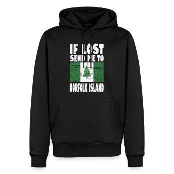 Drapeau de l’île Norfolk - Sweat à capuche Premium bio Homme - noir - Devant - Nico (187cm)