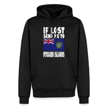 Pitcairninseln Flagge Spruch - Männer Premium Bio Hoodie - Schwarz - Vorne - Nico (187cm)