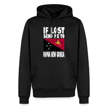 Papua-Neuguinea Flagge Spruch - Männer Premium Bio Hoodie - Schwarz - Vorne - Nico (187cm)