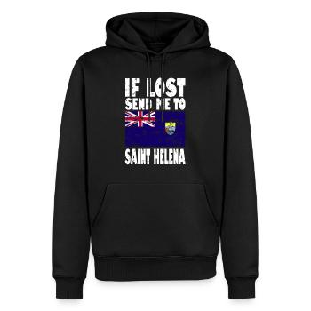 Drapeau de Sainte-Hélène - Sweat à capuche Premium bio Homme - noir - Devant - Nico (187cm)