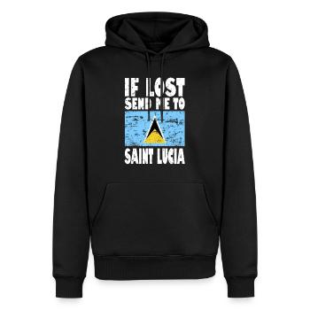 Saint Lucia Flag Saying - Men’s Premium Organic Hoodie - black - Front - Nico (187cm)