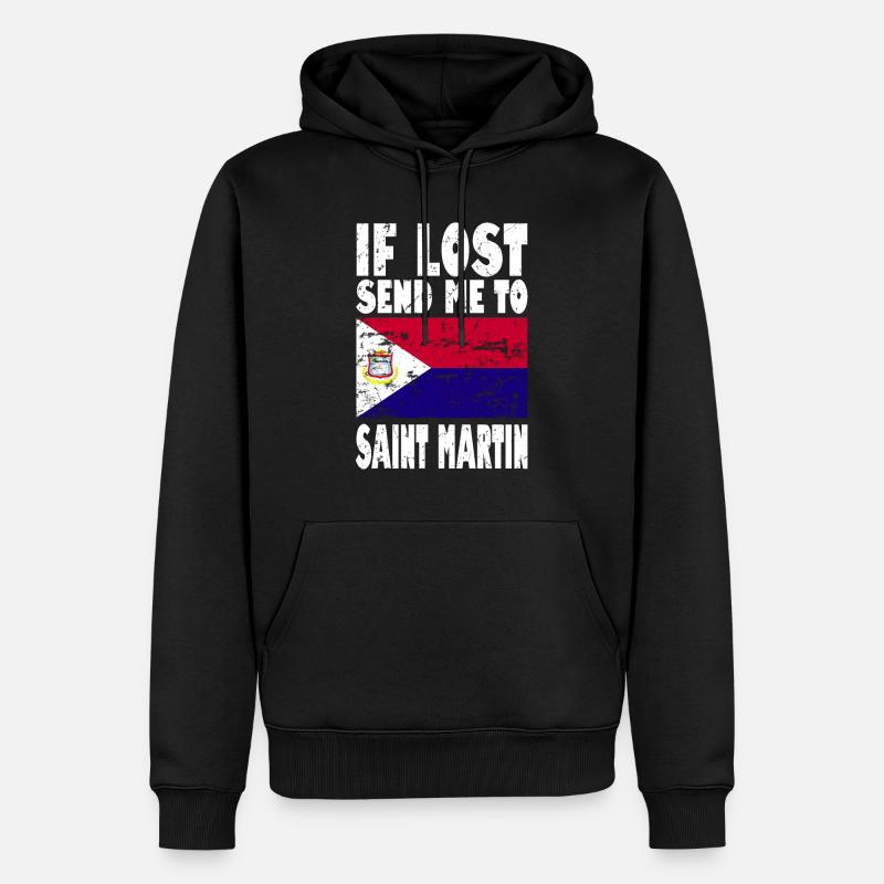 Drapeau Saint-Martin - Sweat à capuche Premium bio Homme - noir