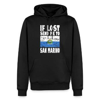 San Marino Flagge Spruch - Männer Premium Bio Hoodie - Schwarz - Vorne - Nico (187cm)