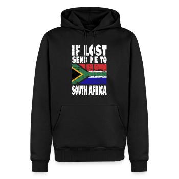 Drapeau de l’Afrique du Sud - Sweat à capuche Premium bio Homme - noir - Devant - Nico (187cm)