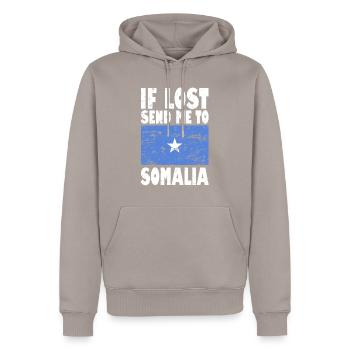 Drapeau de la Somalie - Sweat à capuche Premium bio Homme - taupe - Devant - Nico (187cm)