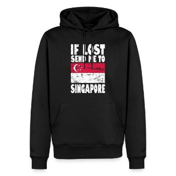 Singapur Flagge Spruch - Männer Premium Bio Hoodie - Schwarz - Vorne - Nico (187cm)