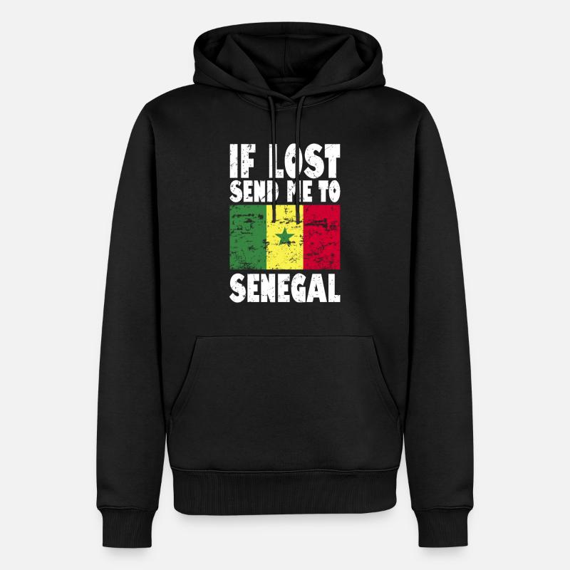 Drapeau du Sénégal - Sweat à capuche Premium bio Homme - noir
