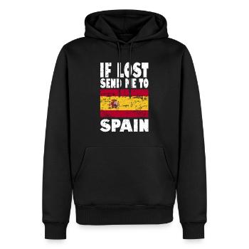 Spanien Flagge Spruch - Männer Premium Bio Hoodie - Schwarz - Vorne - Nico (187cm)
