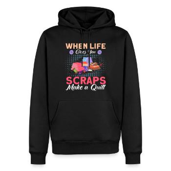 Couturières Amateurs de courtepointe Quilting - Sweat à capuche Premium bio Homme - noir - Devant - Nico (187cm)