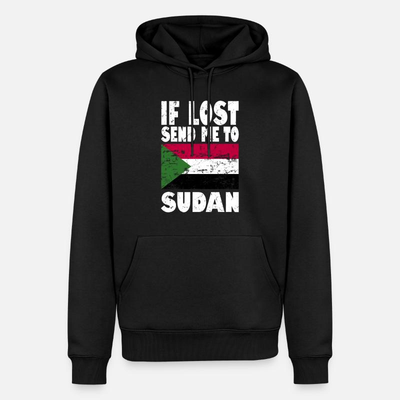 Drapeau du Soudan - Sweat à capuche Premium bio Homme - noir