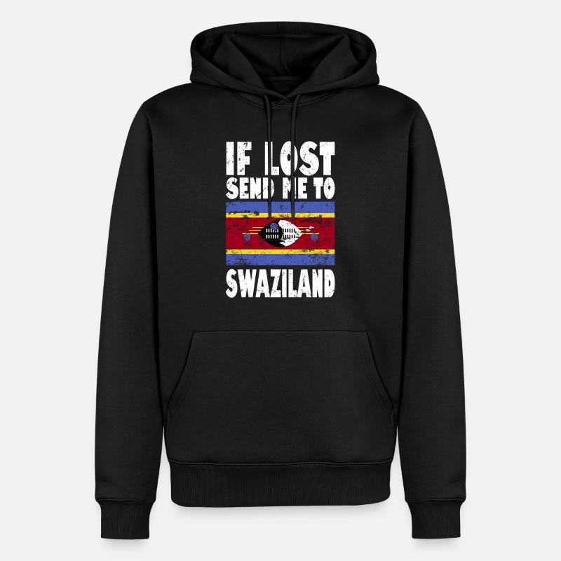 Drapeau du Swaziland - Sweat à capuche Premium bio Homme - noir