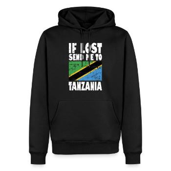 Tanzania Flagge Spruch - Männer Premium Bio Hoodie - Schwarz - Vorne - Nico (187cm)