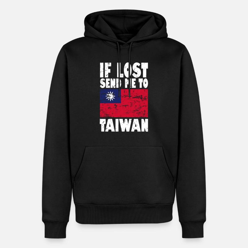 Drapeau de Taïwan - Sweat à capuche Premium bio Homme - noir