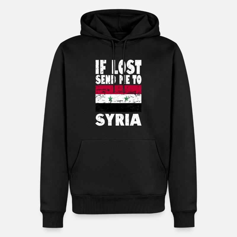 Slogan du drapeau syrien - Sweat à capuche Premium bio Homme - noir