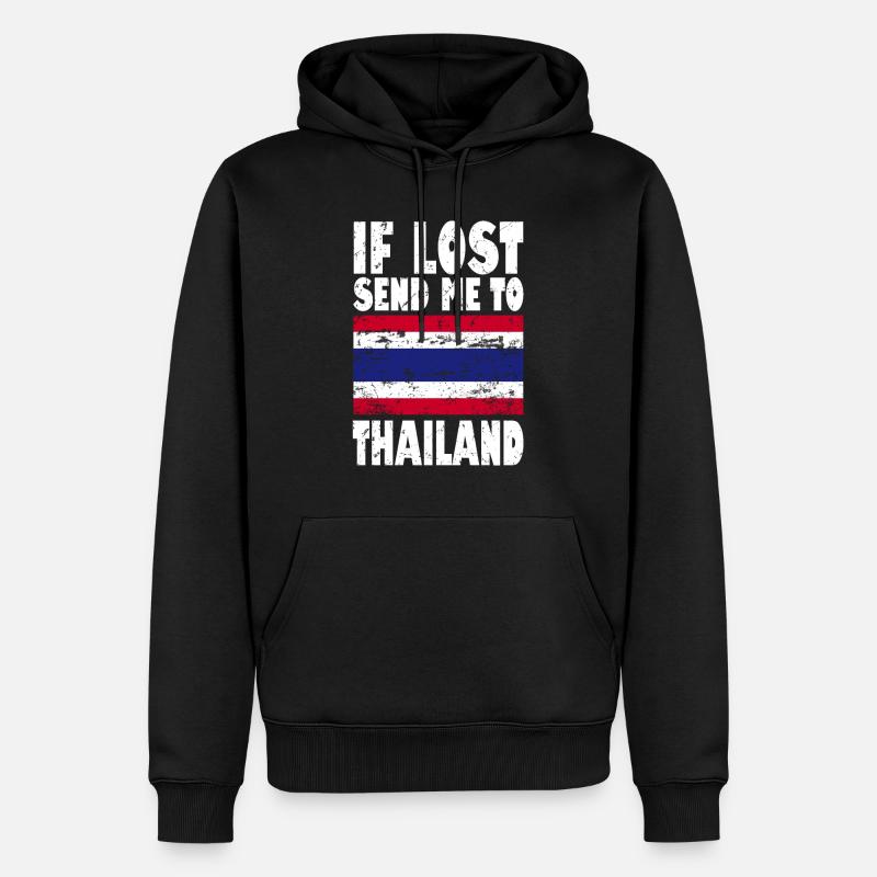 Drapeau de la Thaïlande - Sweat à capuche Premium bio Homme - noir