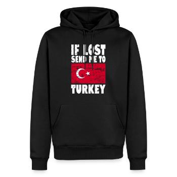 Drapeau de la Turquie - Sweat à capuche Premium bio Homme - noir - Devant - Nico (187cm)