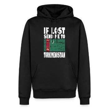 Turkmenistan Flagge Spruch - Männer Premium Bio Hoodie - Schwarz - Vorne - Nico (187cm)