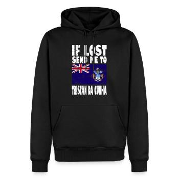 Tristan da Cunha Drapeau Disant - Sweat à capuche Premium bio Homme - noir - Devant - Nico (187cm)