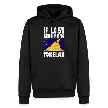 Tokelau Flagge Spruch - Männer Premium Bio Hoodie - Schwarz - Vorne - Nico (187cm)
