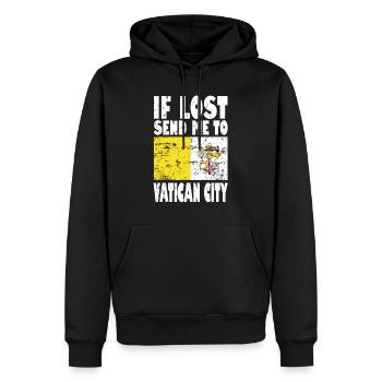 Drapeau de la Cité du Vatican - Sweat à capuche Premium bio Homme - noir - Devant - Nico (187cm)
