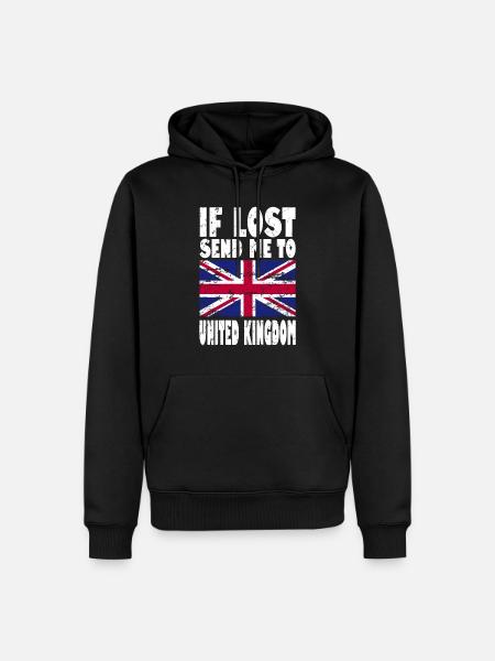 UK Flag Slogan - Men’s Premium Organic Hoodie - black