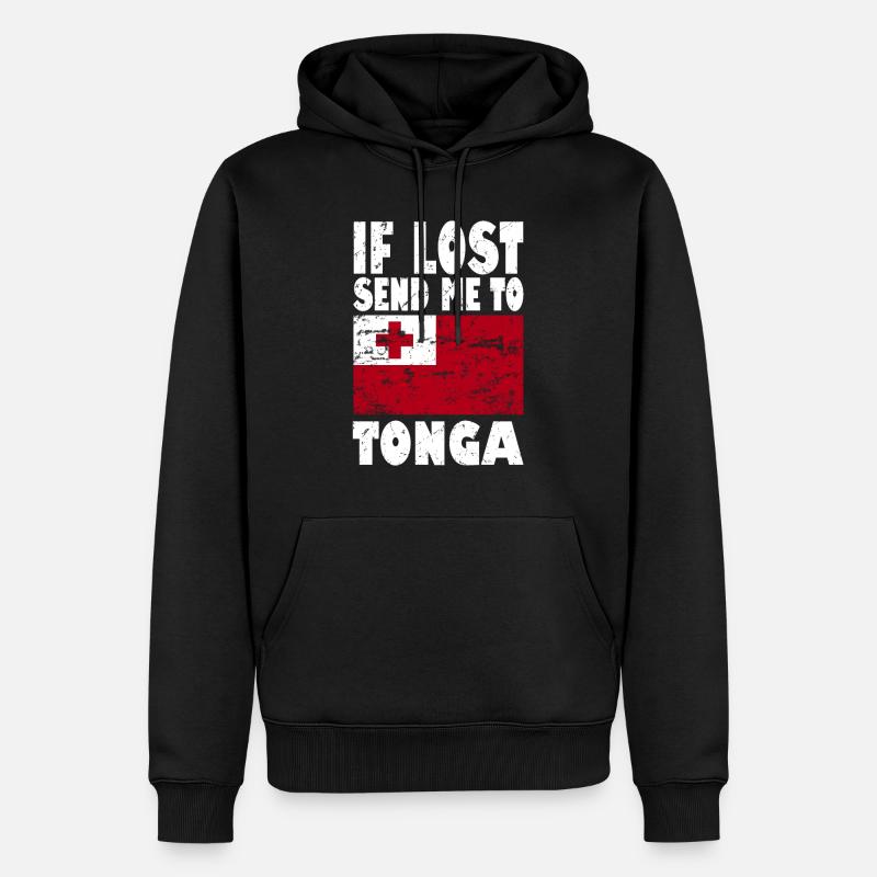 Drapeau des Tonga - Sweat à capuche Premium bio Homme - noir