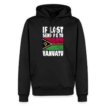 Vanuatu Flagge Spruch - Männer Premium Bio Hoodie - Schwarz - Vorne - Nico (187cm)