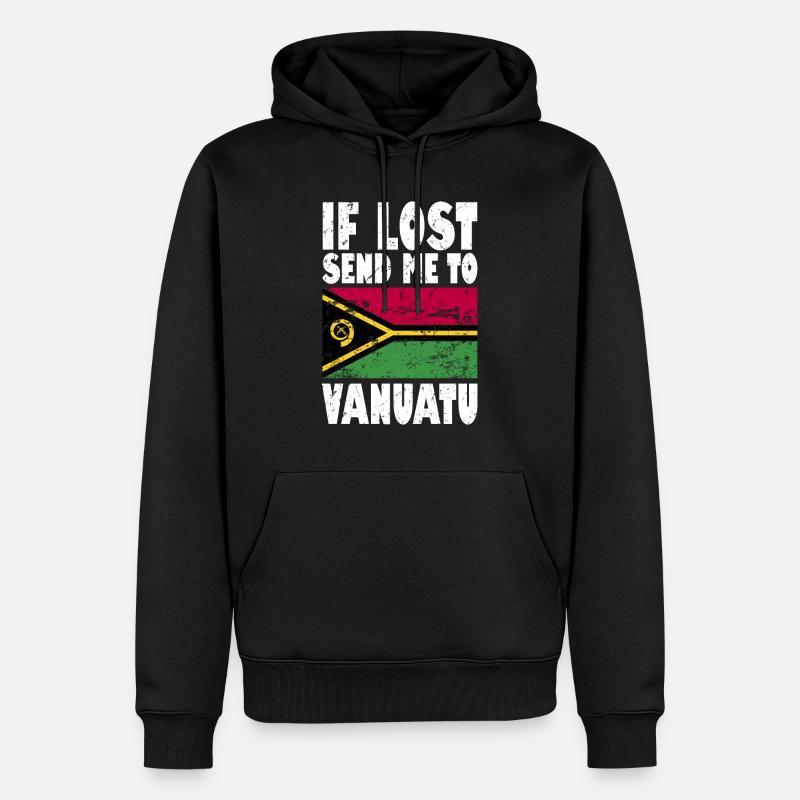 Dicton du drapeau du Vanuatu - Sweat à capuche Premium bio Homme - noir