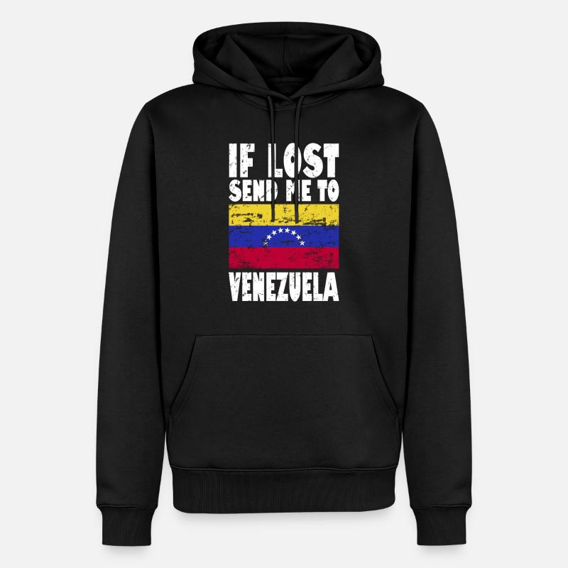 Drapeau du Venezuela - Sweat à capuche Premium bio Homme - noir