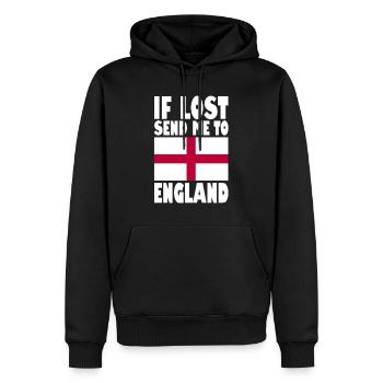 Drapeau de l’Angleterre Disant - Sweat à capuche Premium bio Homme - noir - Devant - Nico (187cm)