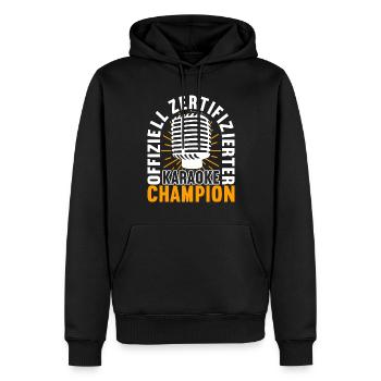 Karaoke Karaokeabend - Männer Premium Bio Hoodie - Schwarz - Vorne - Nico (187cm)