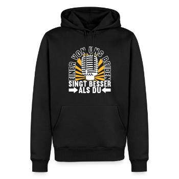 Karaoke Karaokeabend - Männer Premium Bio Hoodie - Schwarz - Vorne - Nico (187cm)