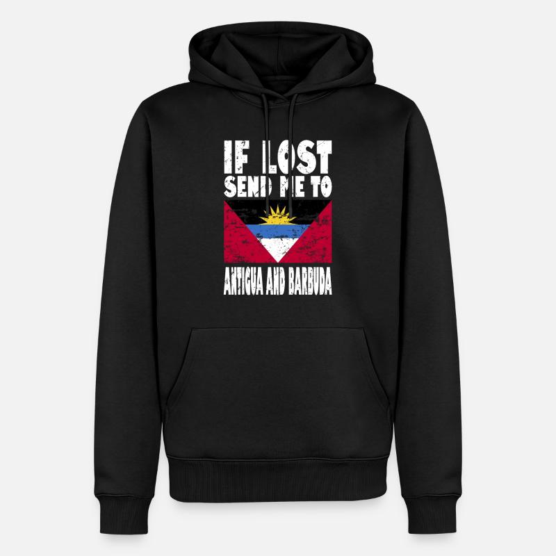 Drapeau d’Antigua-et-Barbuda - Sweat à capuche Premium bio Homme - noir