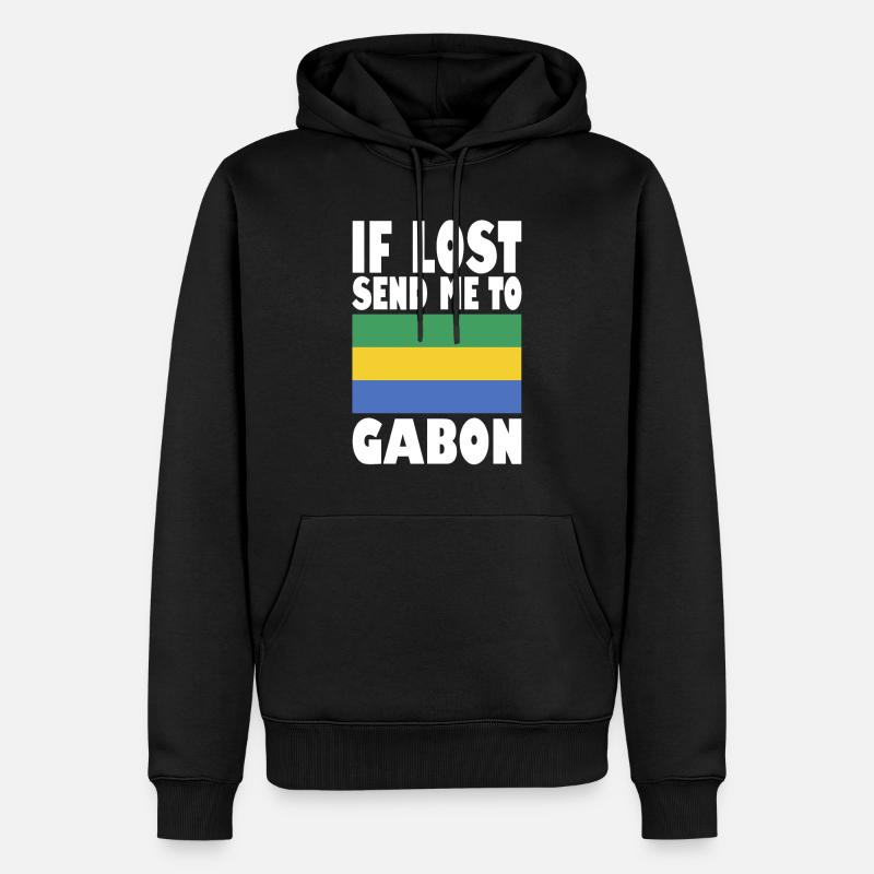 Drapeau du Gabon - Sweat à capuche Premium bio Homme - noir
