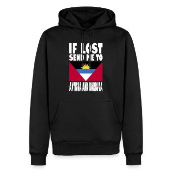 Drapeau d’Antigua-et-Barbuda - Sweat à capuche Premium bio Homme - noir - Devant - Nico (187cm)
