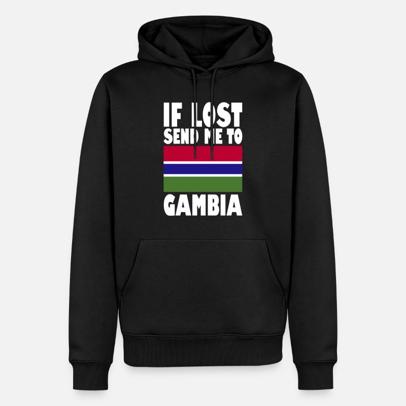 Gambia Flagge Spruch - Männer Premium Bio Hoodie - Schwarz