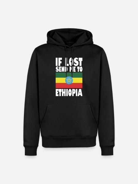 Ethiopia Flag Saying - Men’s Premium Organic Hoodie - black